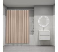 Штора для ванной IDDIS 200x180 см, полиэтилен (PE), бежевый P01PE18i11