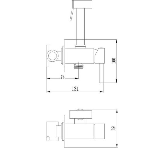 Смеситель с гигиеническим душем Haiba встраиваемый, бронза HB5512-4