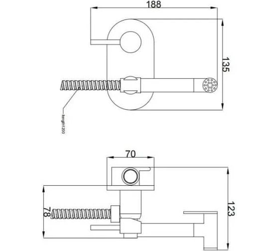 Смеситель с гигиеническим душем Haiba HB5515-7 черный (315168) 00315168
