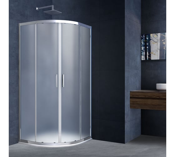Душевой уголок VINCEA Alpha 800х800, хром, стекло текстурное VSQ-3AL800MT 1