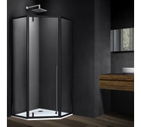 Душевой уголок VINCEA Penta 1000х1000, черный, стекло прозрачное VSP-3P100CLB