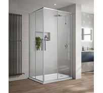 Душевой уголок VINCEA Slim-U 1000х800, хром, стекло прозрачное VSS-2SU8010CL