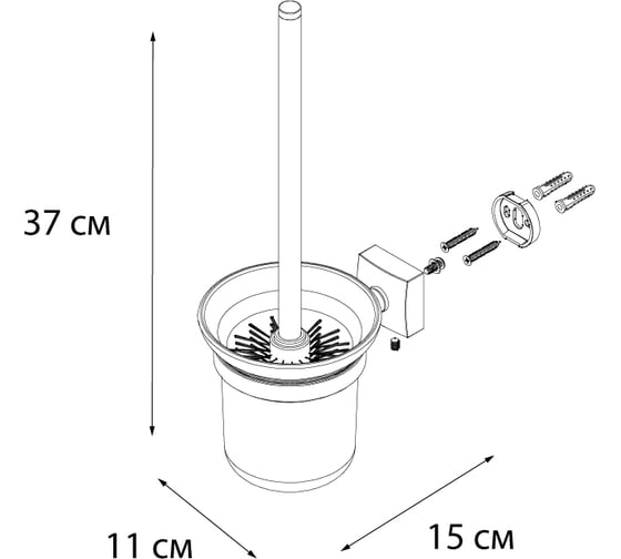 Ерш для туалета+дополнительная щетка FIXSEN KVADRO 61313A
