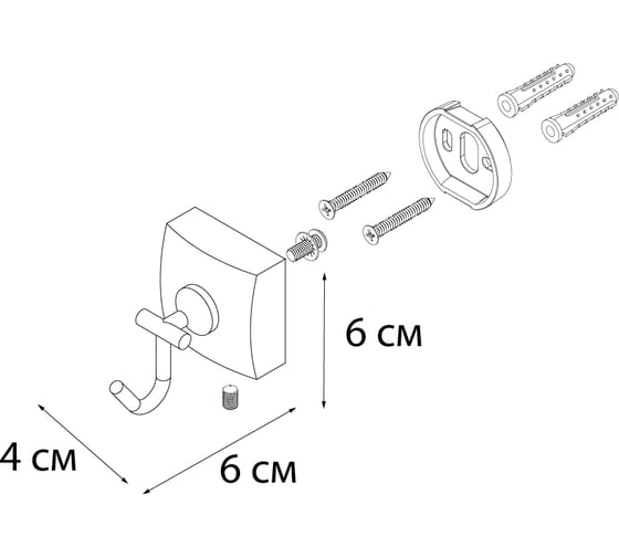 Крючок одинарный FIXSEN KVADRO 61305F