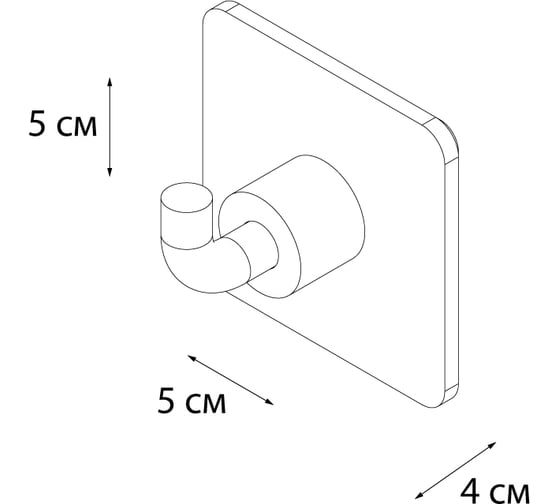Крючок одинарный FIXSEN SQUARE 93105