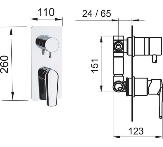 Смеситель для душа/ванны REMER Vanity V93