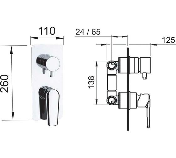 Смеситель для душа/ванны REMER Vanity V92