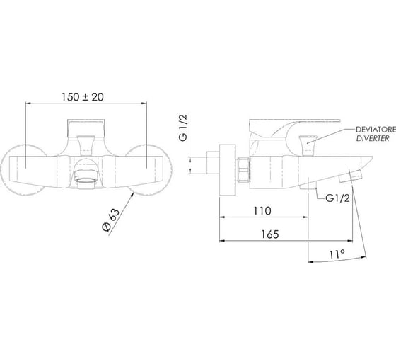 Смеситель для ванны REMER Class Line L05
