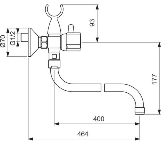 Настенный смеситель для ванны/душа Vidima излив 400 мм BA164AA ECO 00041232