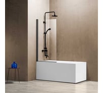 Душевая шторка на ванну VINCEA 800x1400, вороненая сталь, стекло прозрачное VSB-11800CLGM