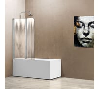 Душевая шторка на ванну VINCEA 1140x1400, хром, стекло шиншилла, левая VSB-12114CH-L