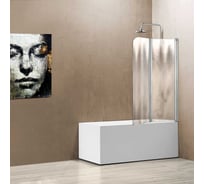 Душевая шторка на ванну VINCEA 1140х1400, хром, стекло шиншилла, правая VSB-12114CH-R