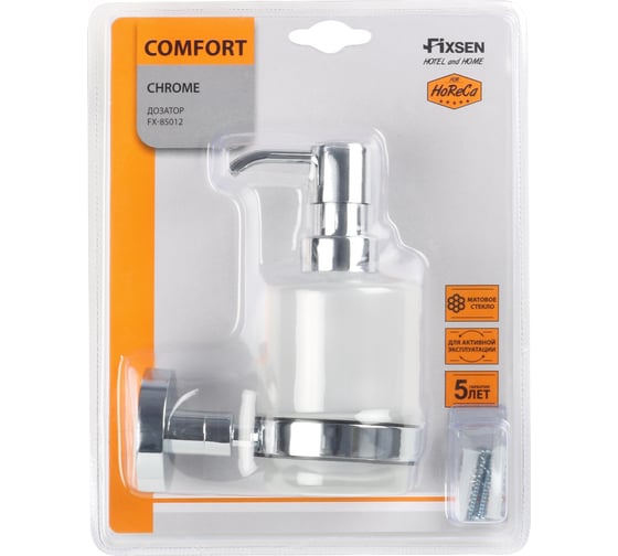 Дозатор жидкого мыла FIXSEN "comfort chrome" хром fx- 85012