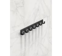 Ключница на 7 крючков Граф Держалкин 270x30 мм черная GDK-7-ч