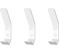 Набор настенных малых крючков Граф Держалкин 3 шт. 100x20 мм белый KRM-003-б