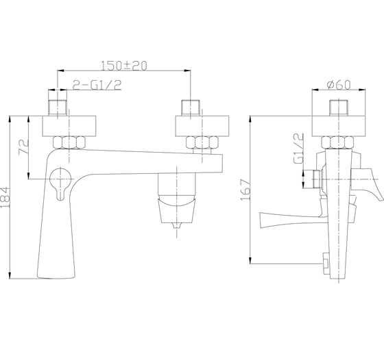 Смеситель для ванны Rossinka RS34-31