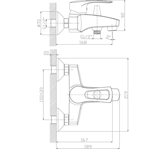 Смеситель для ванны Rossinka T40-31