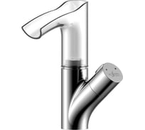 Смеситель для раковины с прозрачным каскадным изливом и LED-подсветкой Rossinka Z35-30