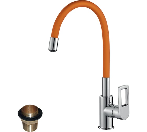 Смеситель Rossinka для кухни с гибким цветным изливом Z35-35U-Orange 1