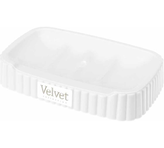 Мыльница Econova Velvet 138x87x25 мм (белый) 433239616