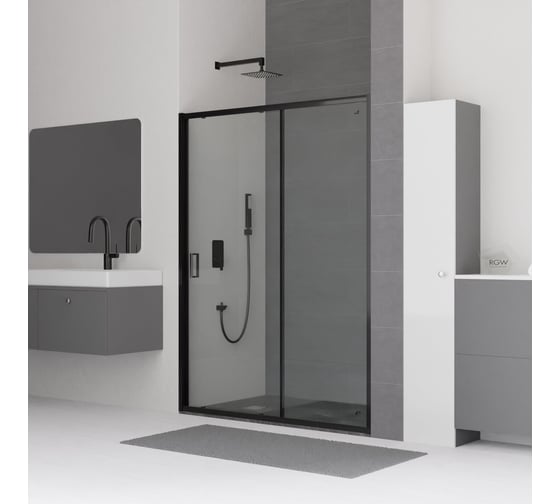 Душевая дверь RGW 160x185 CL-14-в чёрный, прозрачное, 5 мм 32091416-14 1
