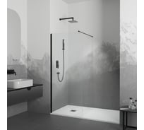 Душевая перегородка RGW 110x195 WA-002 в чёрный, прозрачное, 6 мм 1090x1105 35100211-14