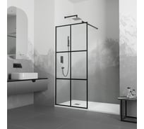 Душевая перегородка RGW 100x195 WA-111 в чёрный, прозрачное, принт, 8 мм 411011110-84
