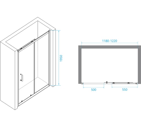 Душевая дверь RGW 120x195 PA-14 W белый, прозрачное, 6 мм (118-122) 41081412-15