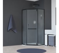 Душевой уголок RGW 100x100x195 HO-084-B Трапеция/Чёрный/Сатинат/8 мм 350608400-24