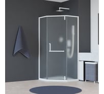 Душевой уголок RGW 100x100x195 HO-084-W Трапеция/Белый/Сатинат/8 мм 350608400-25