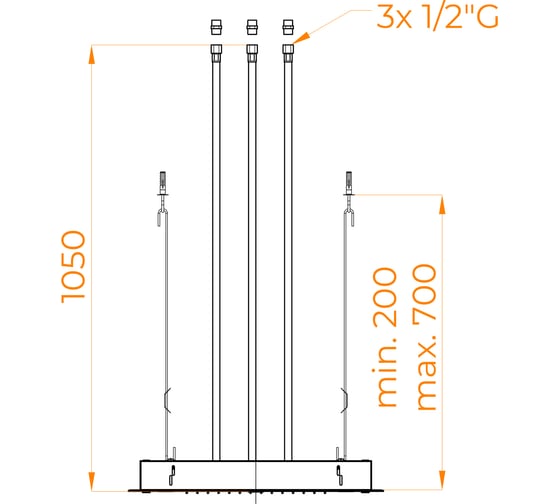 Верхний душ RGW SP-72(LED) прямоугольник, хром 70x38, дождь, водопад, туман, воздушные пузырьки 21140272-01