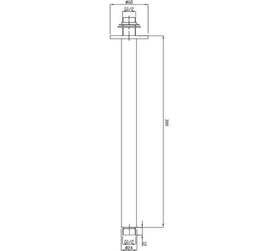 Потолочный держатель головного душа RGW SP-131 G 1/2", 300 мм, хром 21140431-01