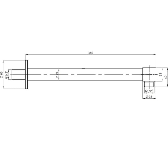 Пристенный держатель головного душа RGW SP-121 B 1/2", 360 мм, черный 21140421-04