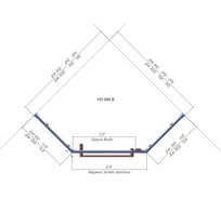 Душевой уголок RGW 90x90x195 HO-084-G Трапеция/Золото/Сатинат/8 мм 350608499-26