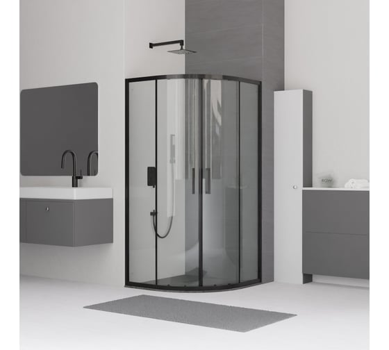 Душевой уголок RGW 90x90x185 CL-53-B Полукруг/Чёрный/Прозрачное/6 мм 06095399-14 1