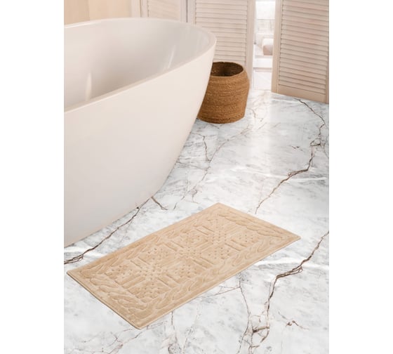 Коврик Arya Home Berceste 60x100 см, 2 предмета, бежевый 8680943059277