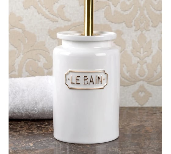 Ершик Wess le bain blanc 11,3x11,3x31,5 см., цвет белый и золотой G79-81