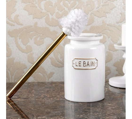 Ершик Wess le bain blanc 11,3x11,3x31,5 см., цвет белый и золотой G79-81