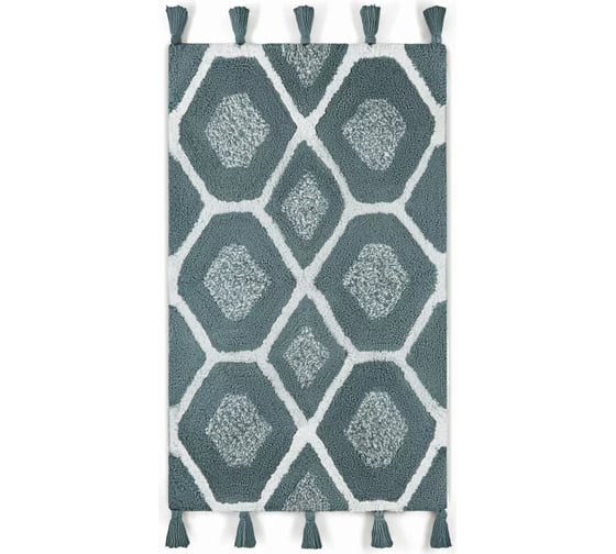 Коврик для ванной Arya Home Lee 60x100 см, синий, белый 8680943228499