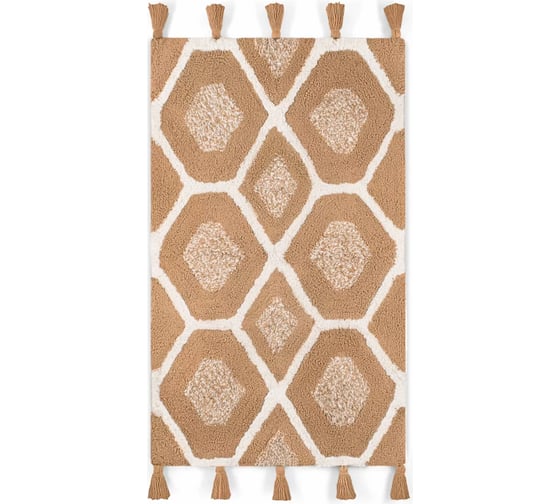 Коврик для ванной Arya Home Lee 60x100 см, коричневый, белый 8680943228482