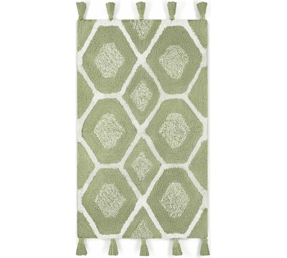 Коврик для ванной Arya Home Lee 60x100 см, зеленый, белый 8680943228505