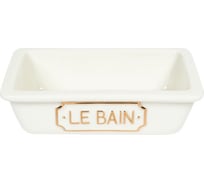 Мыльница Wess le bain blanc, 9x13,7x4,1 см., цвет белый и золотой G88-81