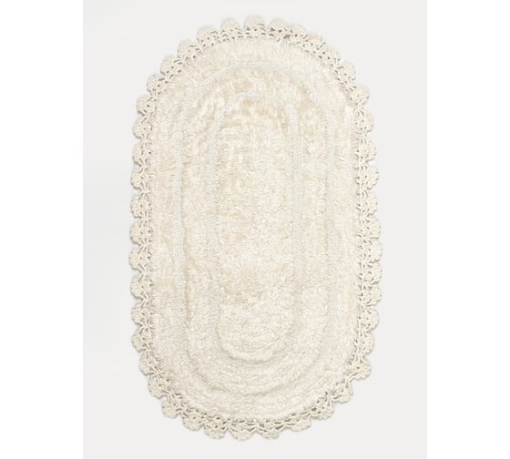 Коврик Arya Home Afro с гипюром, 60x100 см, 2 предмета, кремовый 8680943067302