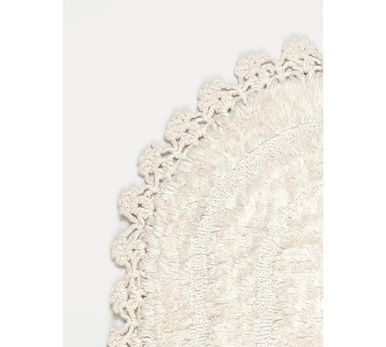 Коврик Arya Home Afro с гипюром, 60x100 см, 2 предмета, кремовый 8680943067302