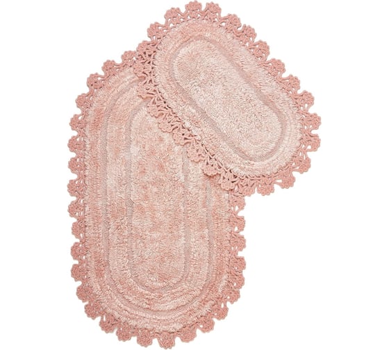 Коврик Arya Home Afro с гипюром, 60x100 см, 2 предмета, розовый 8680943067326 1
