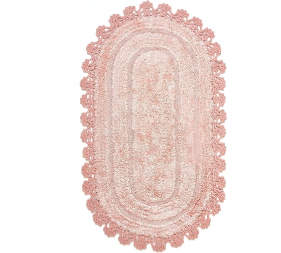 Коврик Arya Home Afro с гипюром, 60x100 см, 2 предмета, розовый 8680943067326