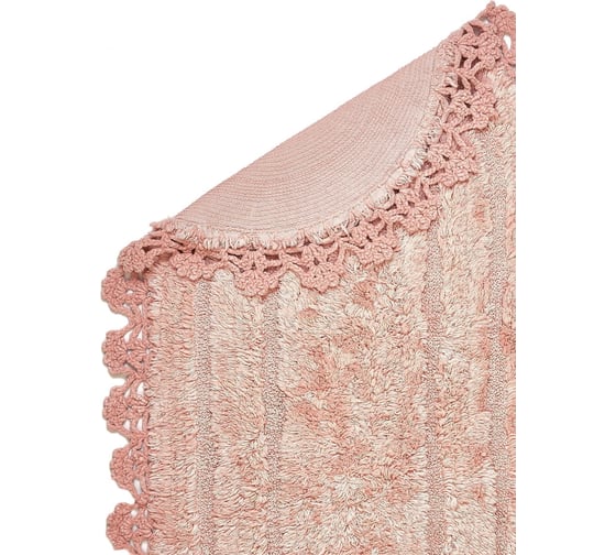 Коврик Arya Home Afro с гипюром, 60x100 см, 2 предмета, розовый 8680943067326