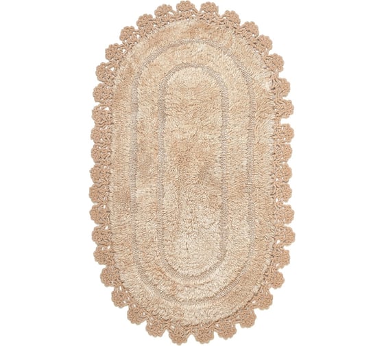 Коврик Arya Home Afro с гипюром, 60x100 см, 2 предмета, бежевый 8680943067333