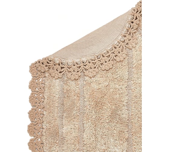 Коврик Arya Home Afro с гипюром, 60x100 см, 2 предмета, бежевый 8680943067333