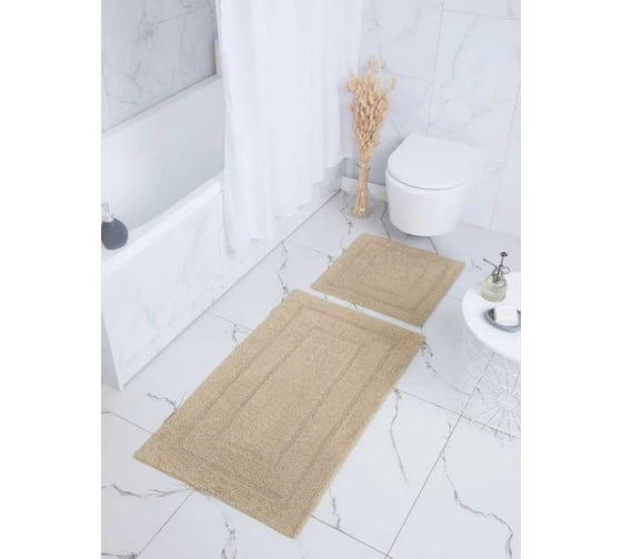 Набор ковриков Arya Home Klementin 60x100, 50x50 см, бежевый 8680943228062